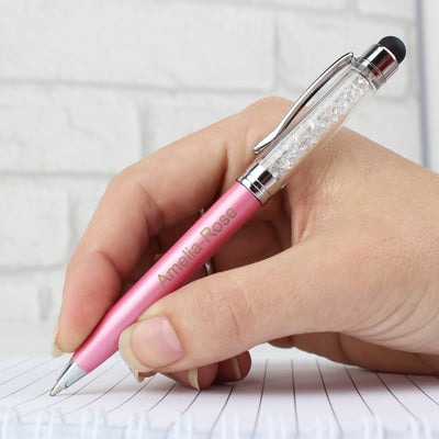 Personalised Diamante Elements Pink Pen Stationery & Pens Everything Personal