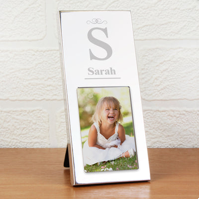 Personalised Small Initial 2x3 Silver Photo Frame Photo Frames, Albums and Guestbooks Everything Personal