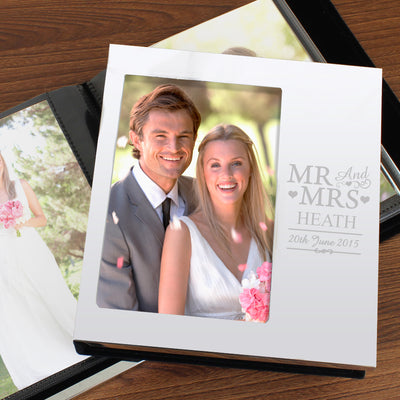 Personalised Mr & Mrs Photo Frame Album 6x4 Photo Frames, Albums and Guestbooks Everything Personal