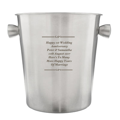 Personalised Stainless Steel Ice Bucket Glasses & Barware Everything Personal