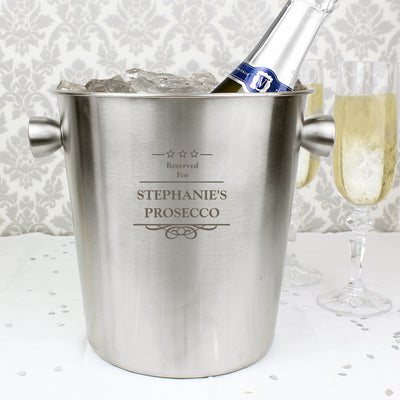 Personalised Decorative Stainless Steel Ice Bucket Glasses & Barware Everything Personal