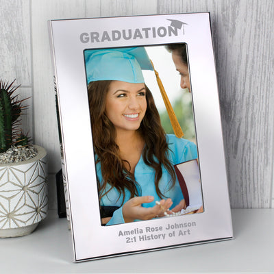 Personalised Graduation Silver 4x6 Photo Frame Photo Frames, Albums and Guestbooks Everything Personal