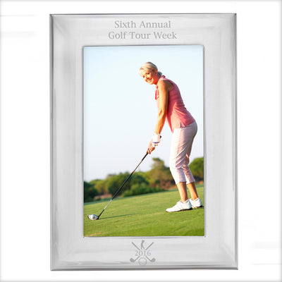 Personalised Golf 4x6 Silver Photo Frame Photo Frames, Albums and Guestbooks Everything Personal