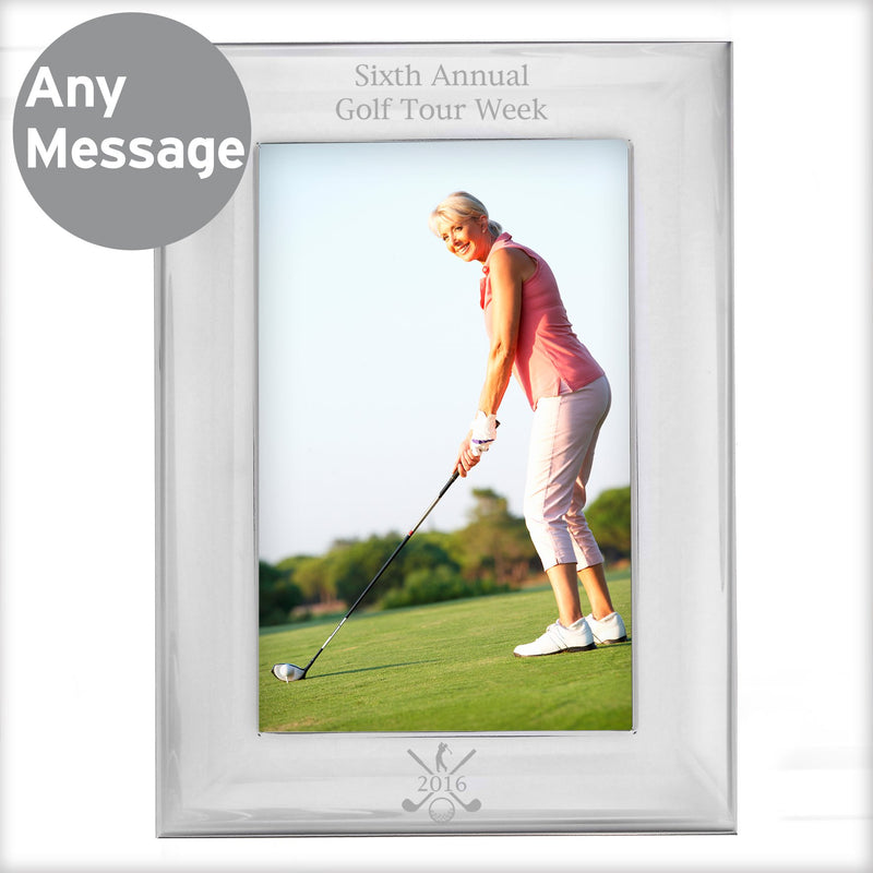 Personalised Golf 4x6 Silver Photo Frame Photo Frames, Albums and Guestbooks Everything Personal