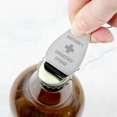 Personalised Emergency Bottle Opener Keyring Keepsakes Everything Personal