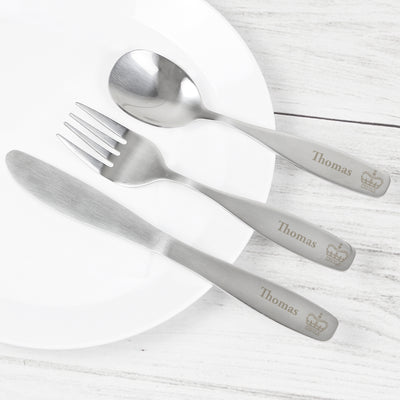 Personalised 3 Piece Prince Cutlery Set Mealtime Essentials Everything Personal