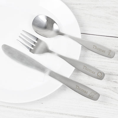 Personalised 3 Piece Hessian Friends Cutlery Set Mealtime Essentials Everything Personal