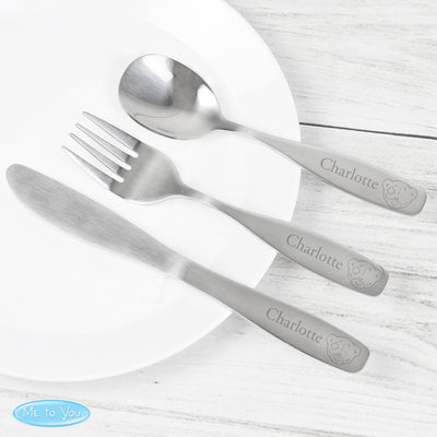 Personalised Tiny Tatty Teddy 3 Piece Cutlery Set Mealtime Essentials Everything Personal