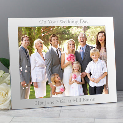Personalised 10x8 Landscape Silver Photo Frame Photo Frames, Albums and Guestbooks Everything Personal