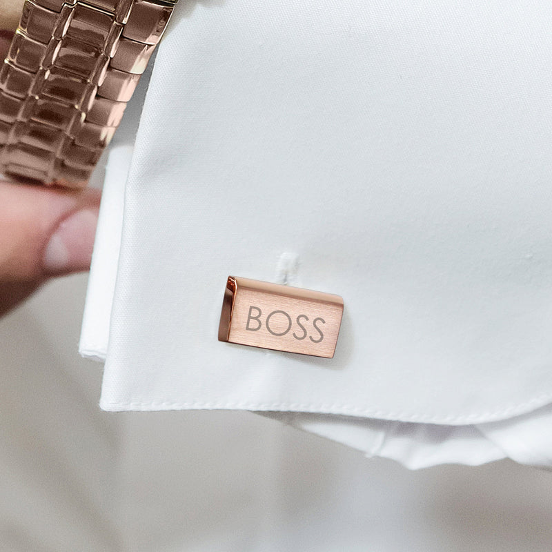 Personalised Modern Rose Gold Plated Cufflinks Jewellery Everything Personal