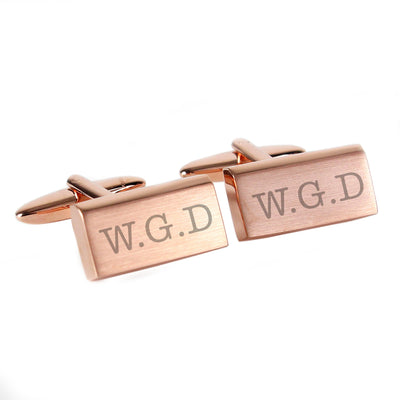 Personalised Classic Rose Gold Plated Cufflinks Jewellery Everything Personal