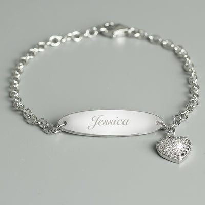 Personalised Children's Sterling Silver and Cubic Zirconia Bracelet Jewellery Everything Personal