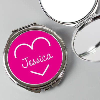 Personalised Pink Name Island Compact Mirror Keepsakes Everything Personal