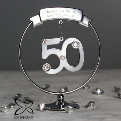 Personalised Crystocraft 50th Celebration Ornament Ornaments Everything Personal
