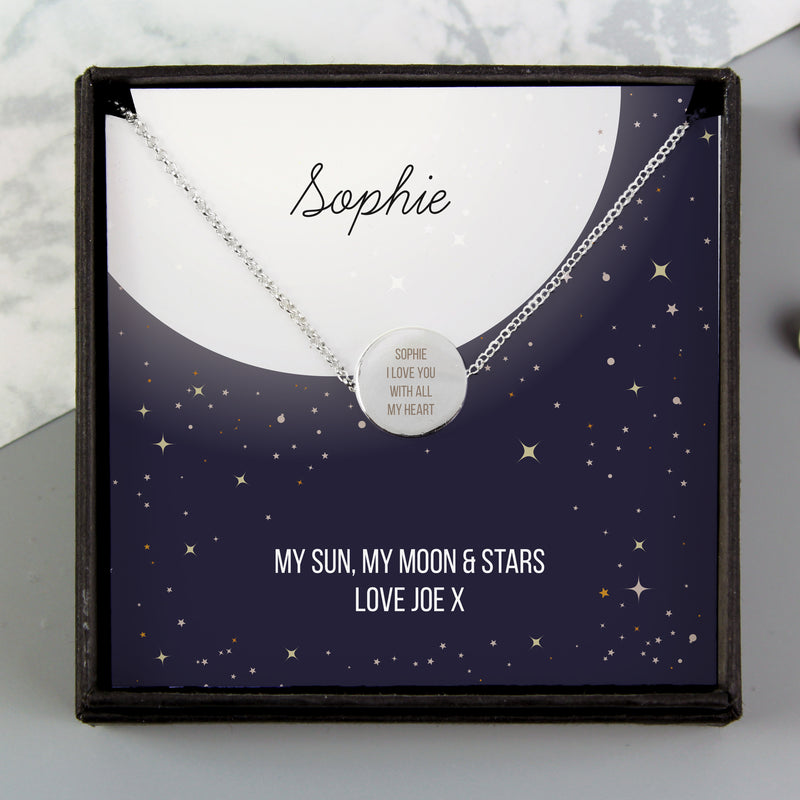Personalised Sentiment Disc Necklace and Box Jewellery Everything Personal