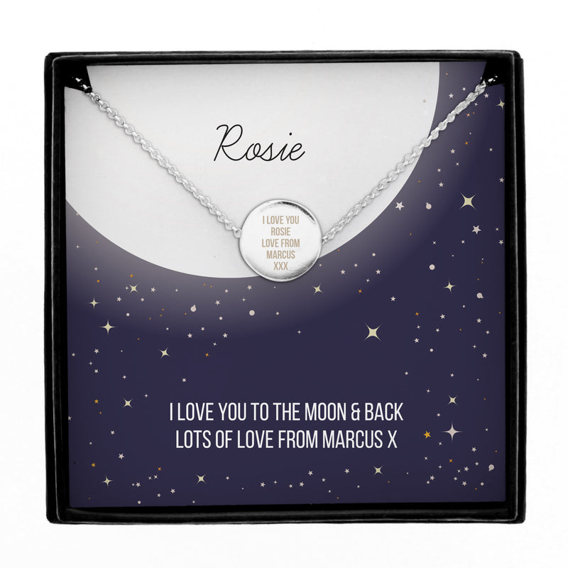 Personalised Sentiment Disc Necklace and Box Jewellery Everything Personal
