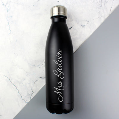 Personalised Black Metal Insulated Drinks Bottle Drinks Bottles Everything Personal