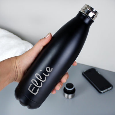 Personalised Island Black Metal Insulated Drinks Bottle Mealtime Essentials Everything Personal