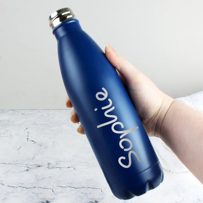 Personalised Island Blue Metal Insulated Drinks Bottle Mealtime Essentials Everything Personal