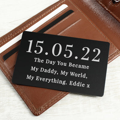 Personalised Date Black Wallet Card Keepsakes Everything Personal
