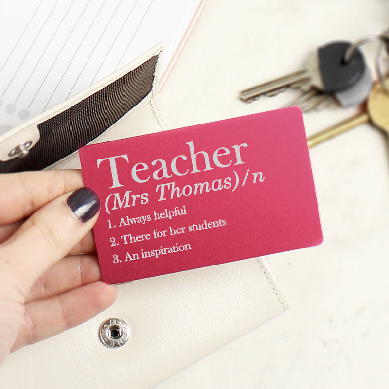Personalised Definition Cerise Wallet Card Keepsakes Everything Personal