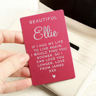 Personalised Cerise Wallet Card Keepsakes Everything Personal