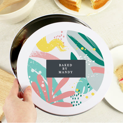 Personalised Abstract Design Cake Tin Kitchen, Baking & Dining Gifts Everything Personal