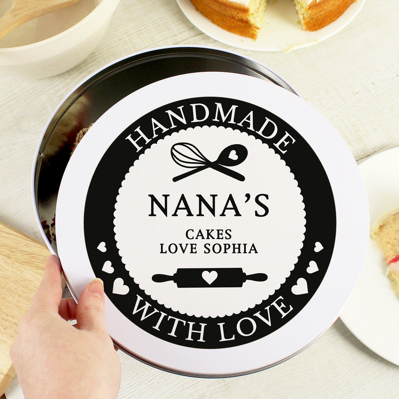 Personalised Handmade With Love Cake Tin Kitchen, Baking & Dining Gifts Everything Personal