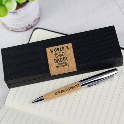 Personalised Worlds Best Cork Pen Set Stationery & Pens Everything Personal