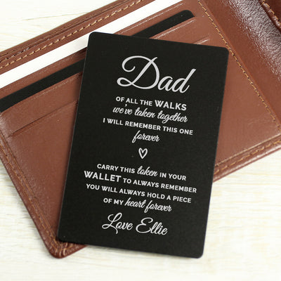 Personalised Of All The Walks Black Wallet Card Keepsakes Everything Personal