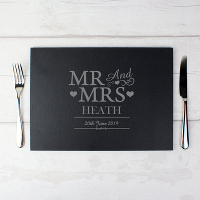 Personalised Mr & Mrs Slate Placemat Kitchen, Baking & Dining Gifts Everything Personal