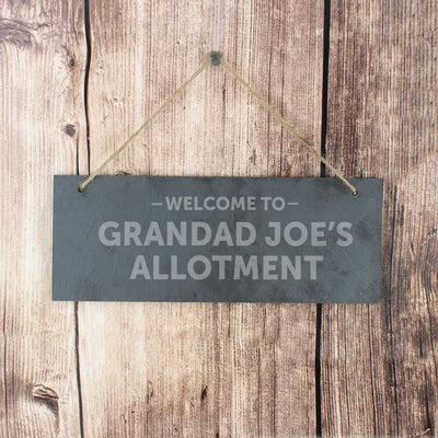 Personalised Welcome To... Hanging Slate Plaque Hanging Decorations & Signs Everything Personal