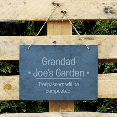 Personalised Large Hanging Slate Sign Hanging Decorations & Signs Everything Personal