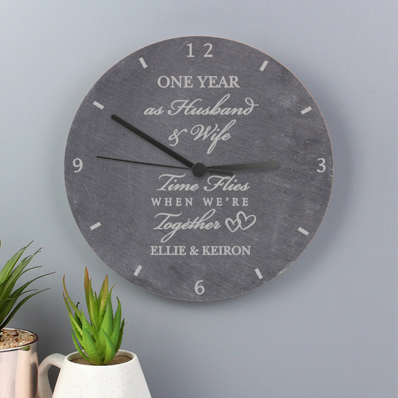 Personalised Anniversary Slate Clock Clocks & Watches Everything Personal