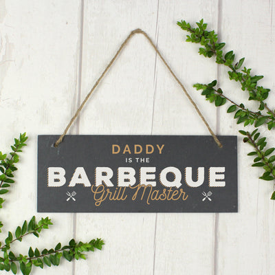 Personalised ""Barbeque Grill Master"" Printed Hanging Slate Plaque Hanging Decorations & Signs Everything Personal