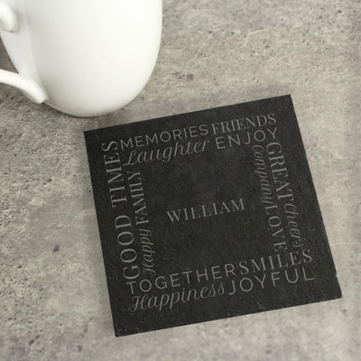 Personalised 'Together' Single Slate Coaster Slate Everything Personal