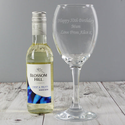 Personalised White Wine & Wine Glass Set Alcohol Everything Personal