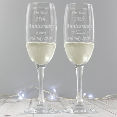 Personalised Celebration Pair of Flutes with Gift Box Glasses & Barware Everything Personal