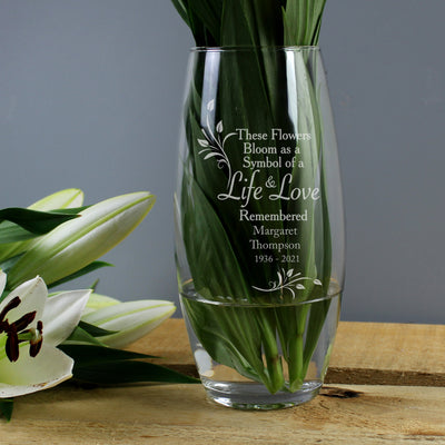 Personalised Life & Love Memorial Vase Vases Everything Personal
