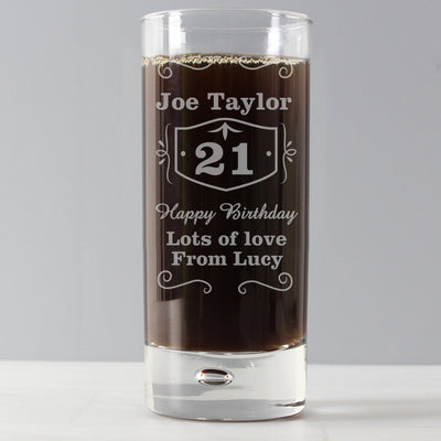 Personalised Classic Whisky Hi Ball Bubble Glass Glasses & Barware Everything Personal