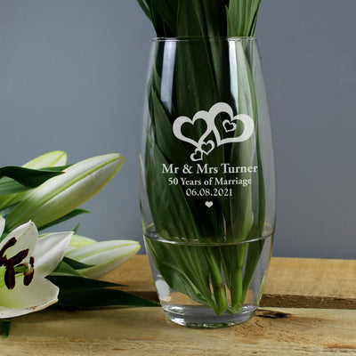 Personalised Love Hearts Bullet Vase Vases Everything Personal