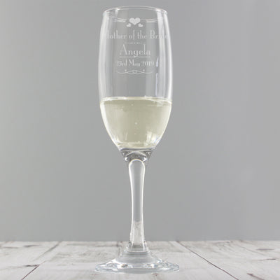 Personalised Decorative Wedding Mother of the Bride Glass Flute Glasses & Barware Everything Personal