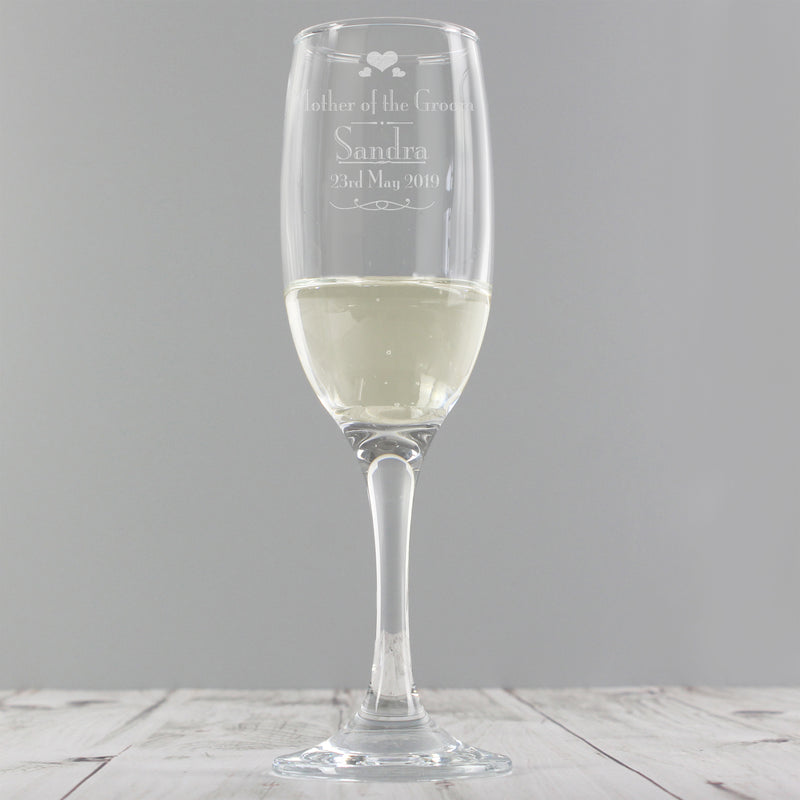 Personalised Decorative Wedding Mother of the Groom Glass Flute Glasses & Barware Everything Personal