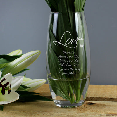Personalised Love Bullet Vase Vases Everything Personal