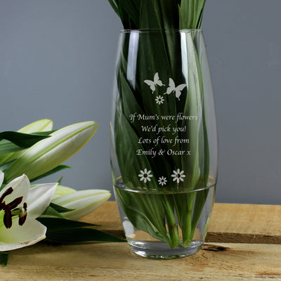 Personalised Butterflies and Flowers Bullet Vase Vases Everything Personal