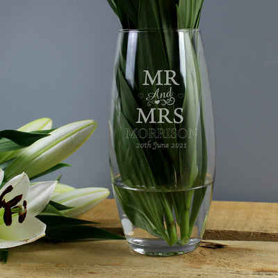 Personalised Mr & Mrs Bullet Vase Vases Everything Personal
