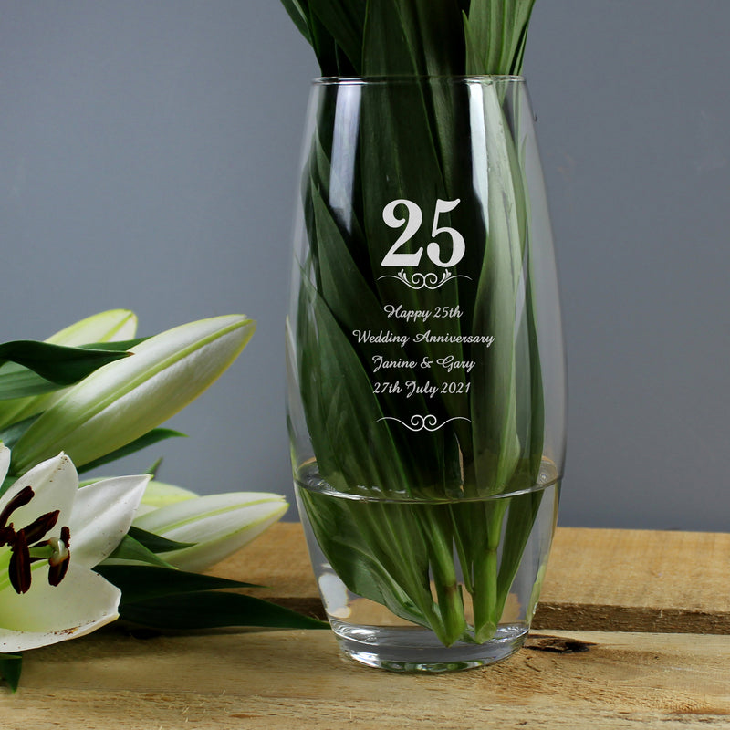 Personalised 25 Years Bullet Vase Vases Everything Personal