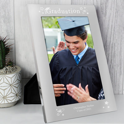 Personalised Graduation 5x7 Silver Photo Frame Photo Frames, Albums and Guestbooks Everything Personal