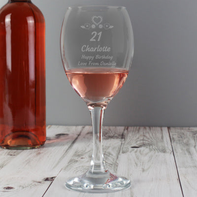 Personalised Birthday Craft Wine Glass Glasses & Barware Everything Personal