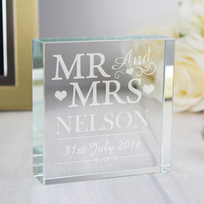 Personalised Mr & Mrs Crystal Token Ornaments Everything Personal